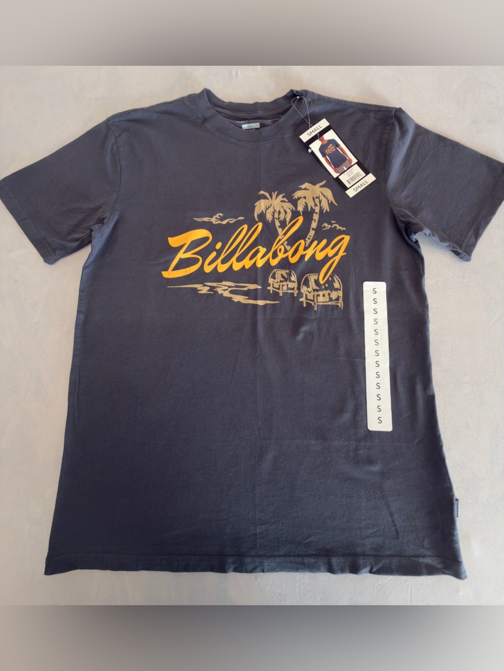 Billabong Navy Tee with Yellow Palm Logo